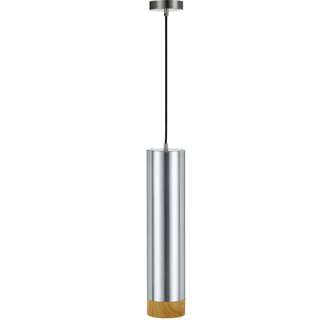 Telbix Dakota Warm White 5W 3000K LED Dimmable Pendant Light | Silver / Oak