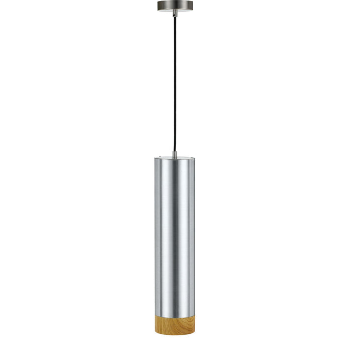 Telbix Dakota Warm White 5W 3000K LED Dimmable Pendant Light | Silver / Oak