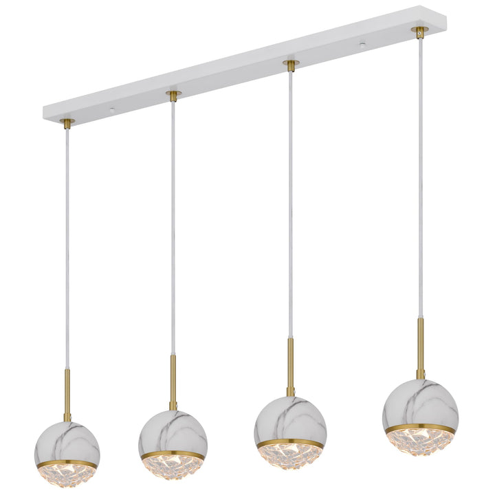 Telbix Oneta 4 Light Bar Pendant | White