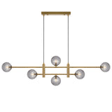 Telbix Antique Gold Tyson 6 Light Pendant | Smoke