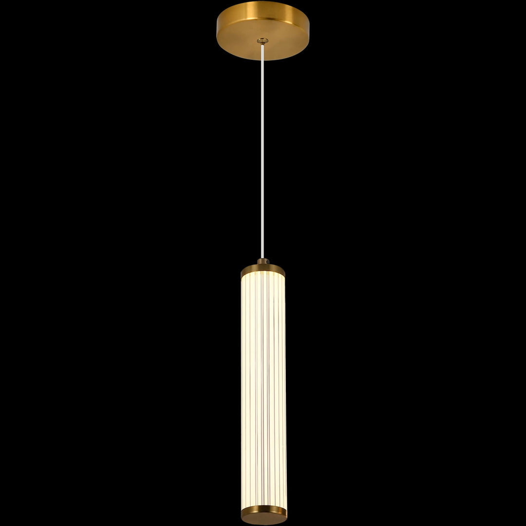 Calibo Charm Modern Fluted 1 Light Pendant | Brass