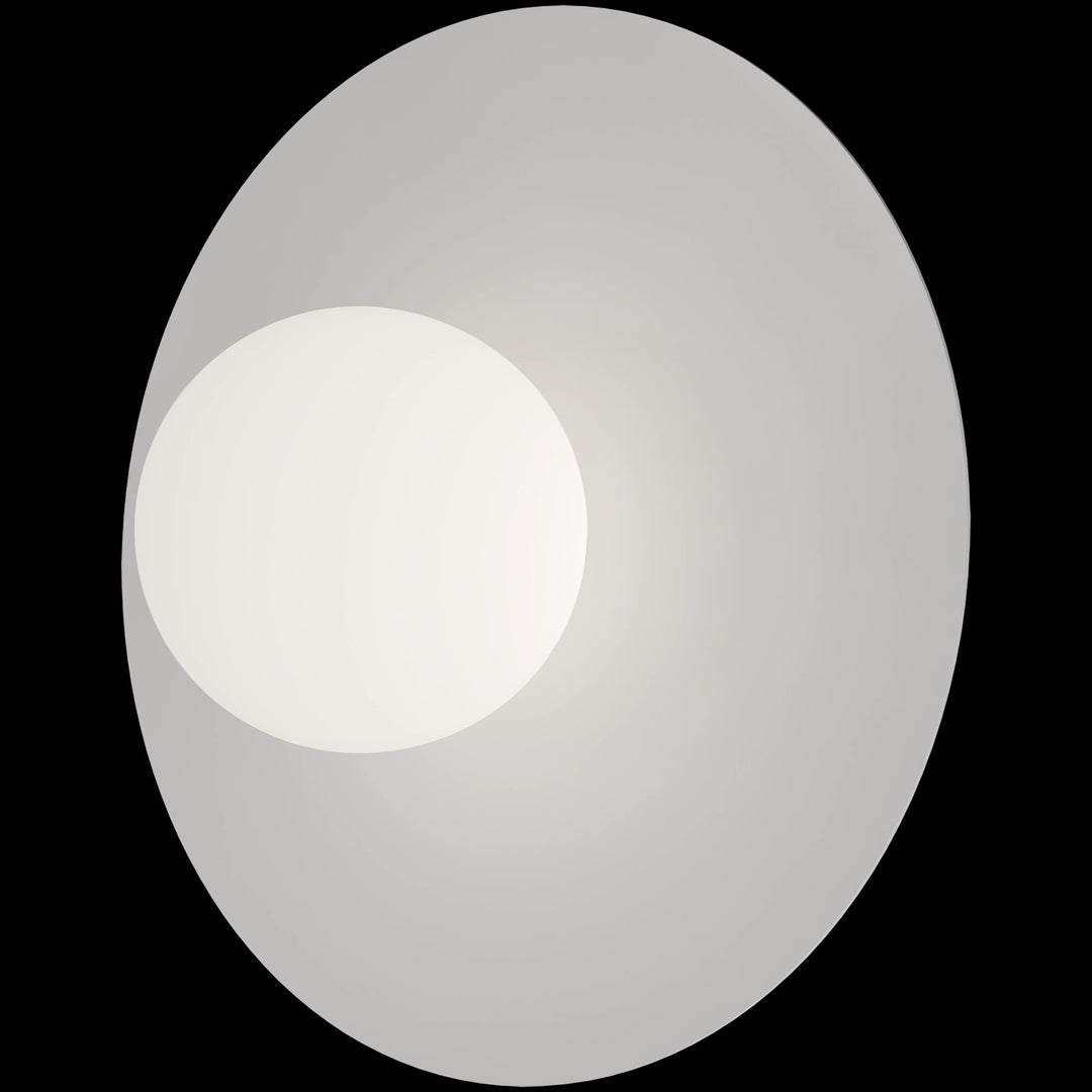 Calibo Crest Opal Glass 120mm Orb Wall Light Round Plate 300mm | White