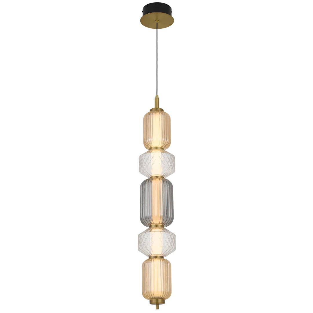 Telbix Torso 5 Light LED Pendant | Brass