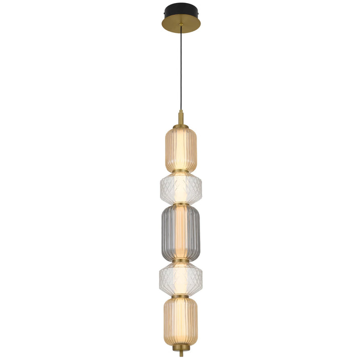 Telbix Torso 5 Light LED Pendant | Brass