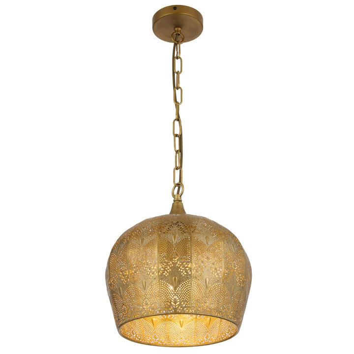 Telbix Mersin 1 Light Pendant Light | Antique Brass