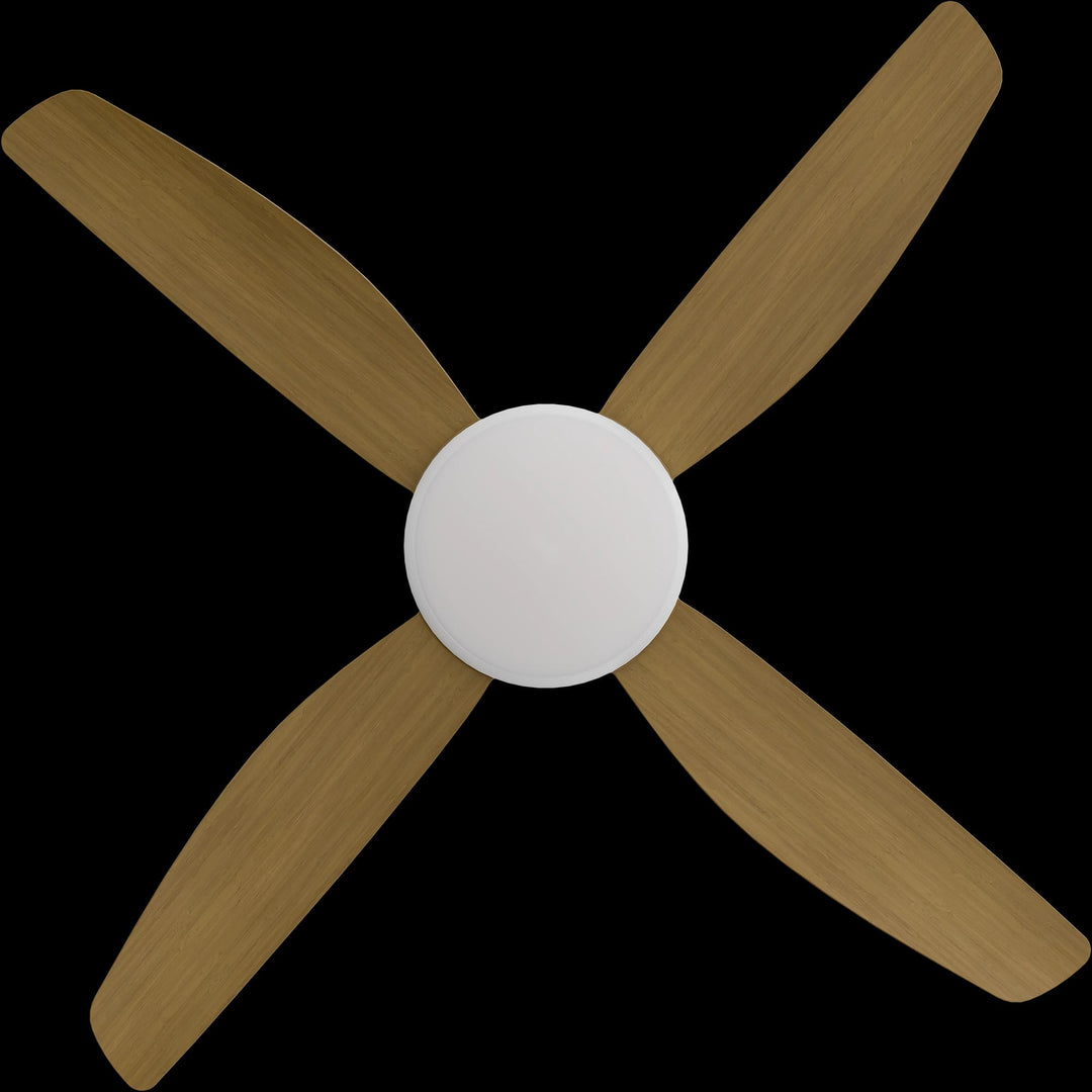 Calibo Vanga 48" DC Smart Ceiling Fan with LED Light and Remote Control | White and Teak