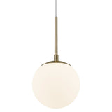 Nordlux Grant Globe Opal Glass Pendant with Brass Accent | Small