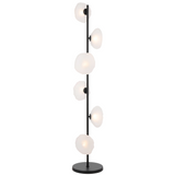 Telbix Zecca 6 Light Floor Lamp | Black and Frost