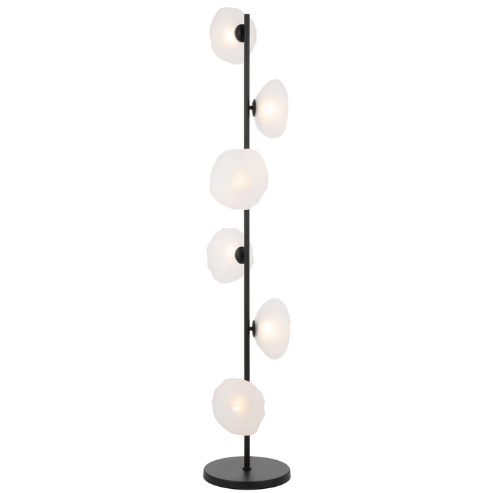 Telbix Zecca 6 Light Floor Lamp | Black and Frost