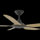 Calibo Storm 52" (1320mm) 5 Blade Indoor/Outdoor DC Ceiling Fan and Remote | Black & Bamboo