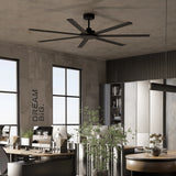 Calibo Alula 80" (2032mm) 7 Blade Indoor/Outdoor DC Ceiling Fan & Remote | Black