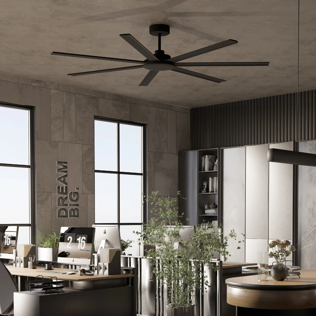 Calibo Alula 80" (2032mm) 7 Blade Indoor/Outdoor DC Ceiling Fan & Remote | Black