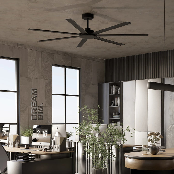 Calibo Alula 80" (2032mm) 7 Blade Indoor/Outdoor DC Ceiling Fan & Remote | Black