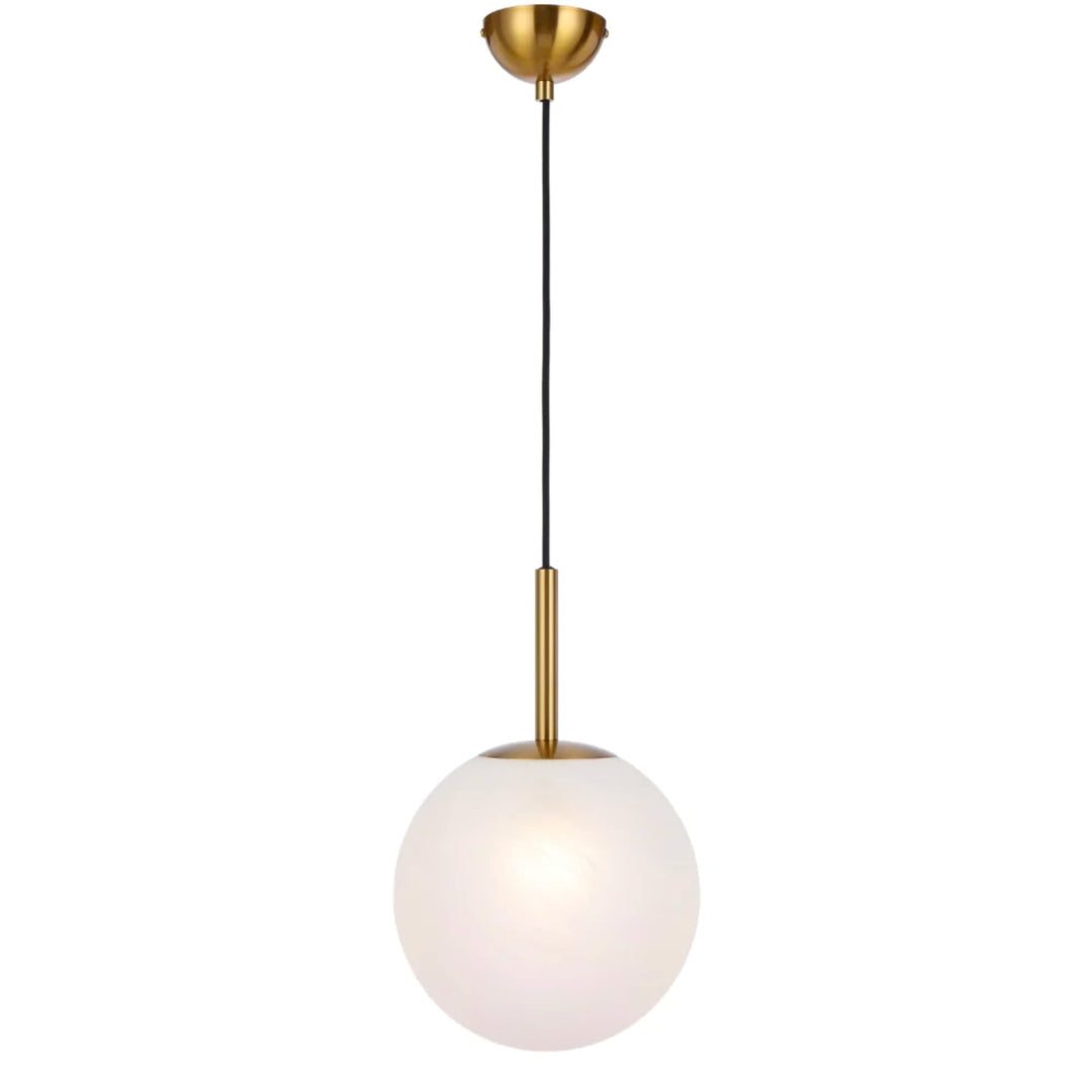 Antique Gold Telbix Bally Alabastro Glass Ball Pendant Light | 250mm