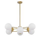 Telbix Marsten Gold Glass Pendant E27 | 8 Light