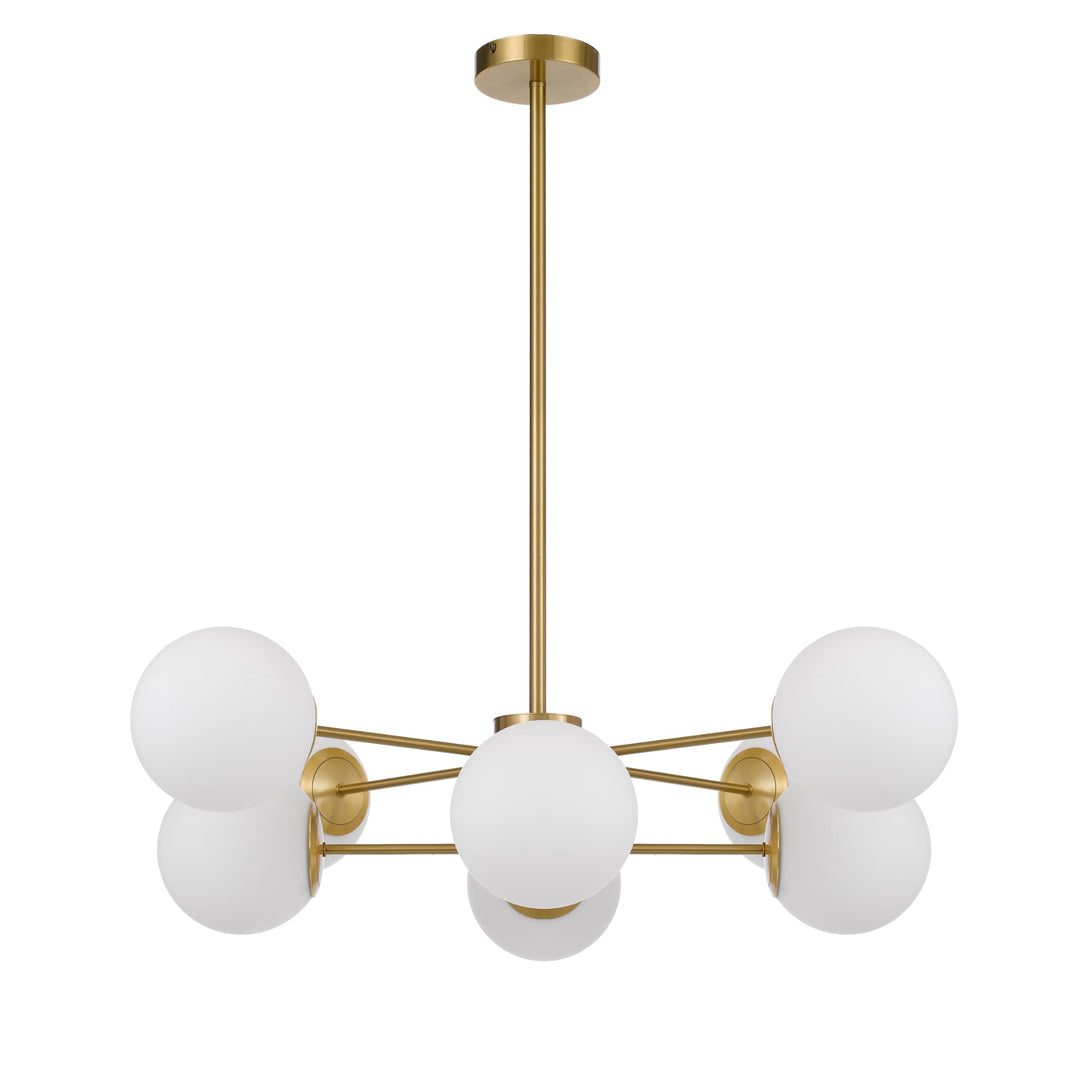Telbix Marsten Gold Glass Pendant E27 | 8 Light