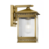 Telbix Avera Antique Brass IP44 Exterior Wall Light | Small