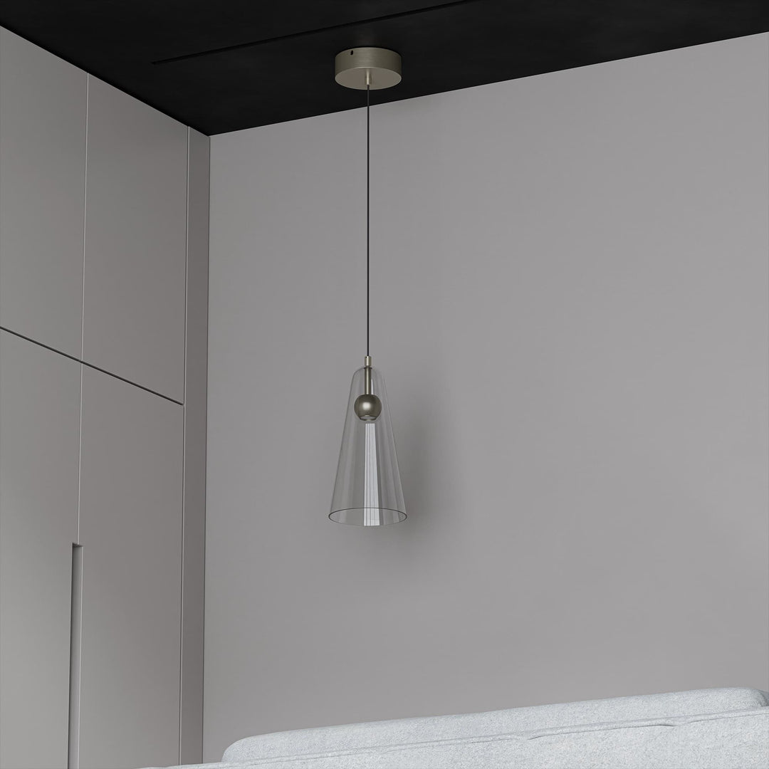 Calibo Skua Artisan Glass Tricolour LED Pendant | Brushed Nickel