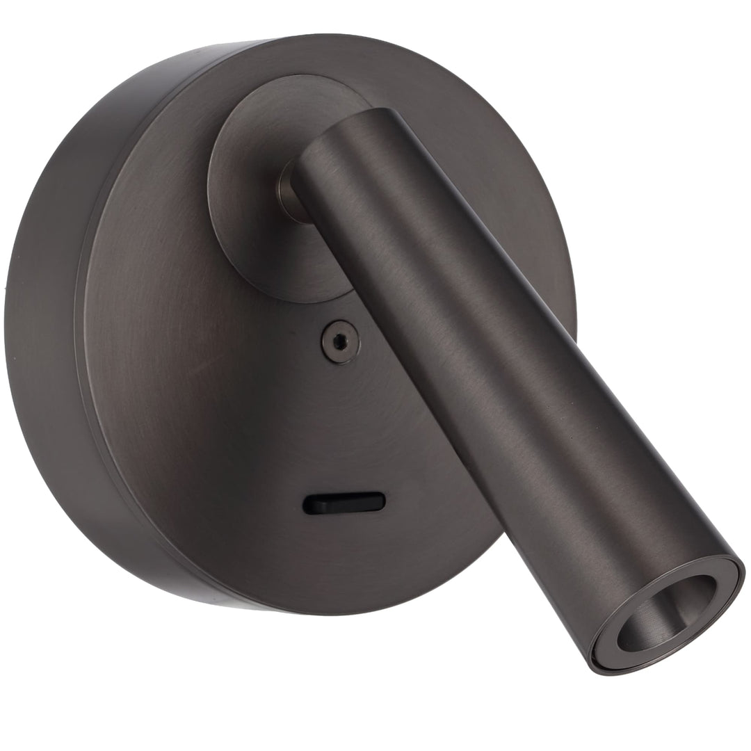 Telbix Lodan Slim Cylinder LED Wall Light with Rotating Head | Gun Metal