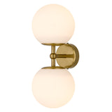 Eterna Telbix Handcrafted Twin Wall Lamp (E27) | Gold & Opal Glass