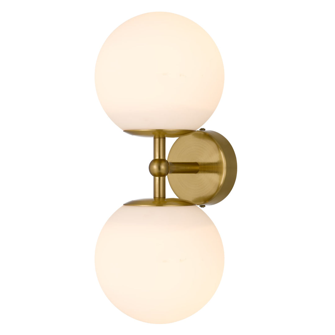 Eterna Telbix Handcrafted Twin Wall Lamp (E27) | Gold & Opal Glass