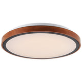 Telbix Orlin Tricolour LED Round Oyster Light with Wood Accent | Large