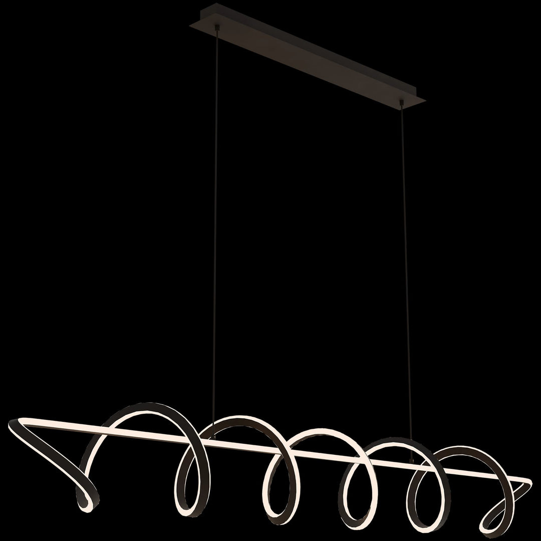 Calibo Bulbul Modern Spiral 2000mm LED Linear Pendant Light | Black