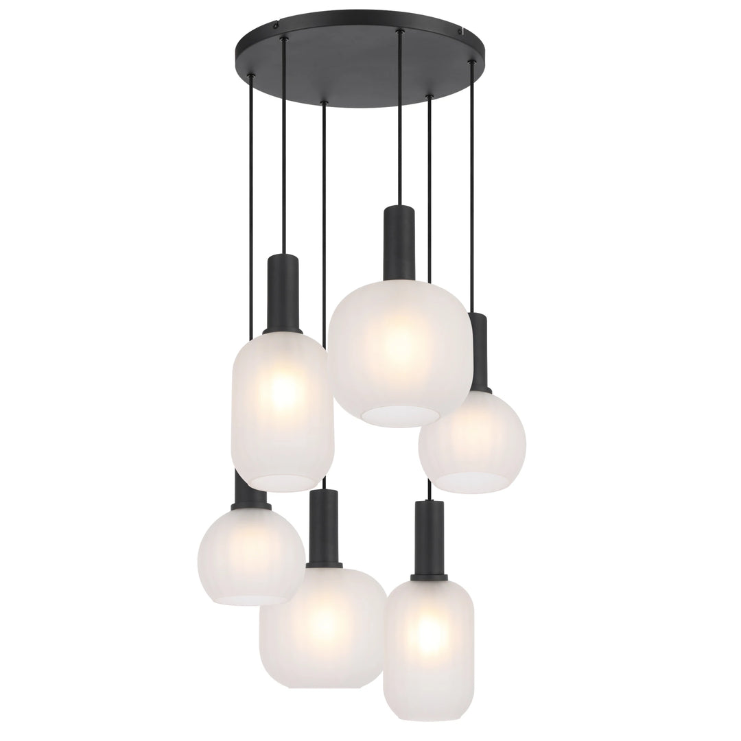 Telbix Aosta 6 Light Pendant Light | Black