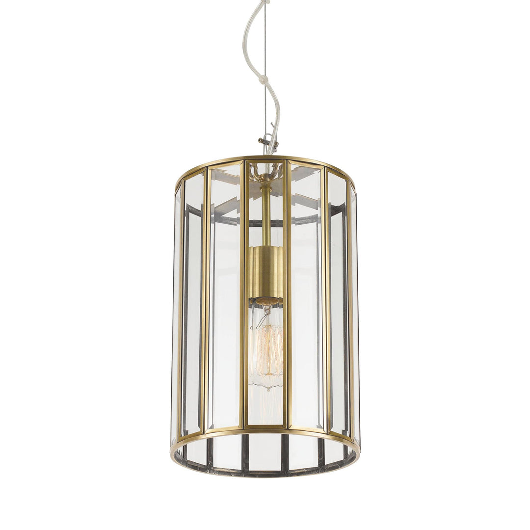 Antique Brass Telbix Pratt Pendant Light With Glass | Small