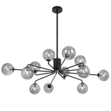 Telbix Felton 12 Light Pendant | Black and Smoke