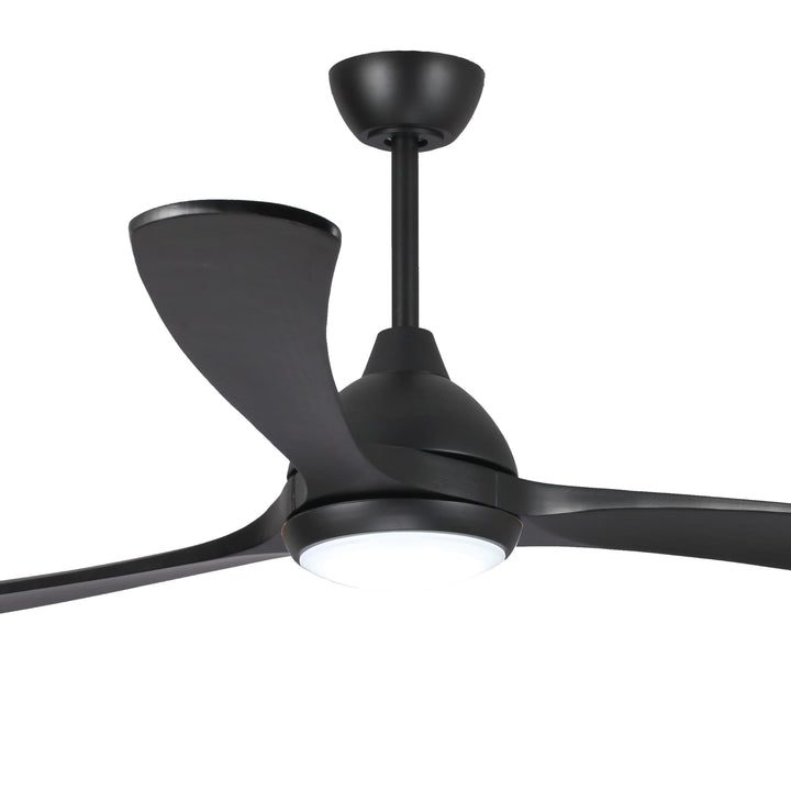 Fanco Sanctuary DC 70" Solid Timber Blade Indoor/Outdoor Ceiling Fan with 24W CCT LED Light and Remote | Black
