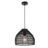 Black Telbix Frya Woven Pendant (E27) | Small