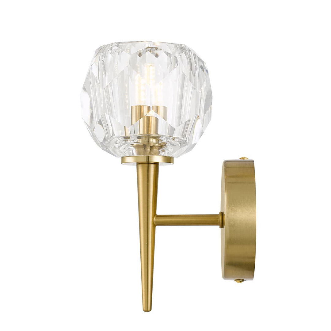 Telbix Zaha Crystal Glass Wall Light | Antique Gold