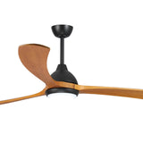 Fanco Sanctuary DC 86" Solid Timber Blade Indoor/Outdoor Ceiling Fan with 24w LED CCT Light and Remote | Black & Teak