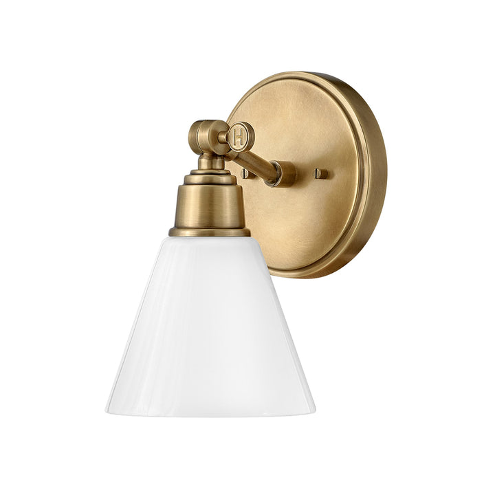 Hinkley Arti Medium Adjustable Wall Sconce w/Opal Glass | Heritage Brass