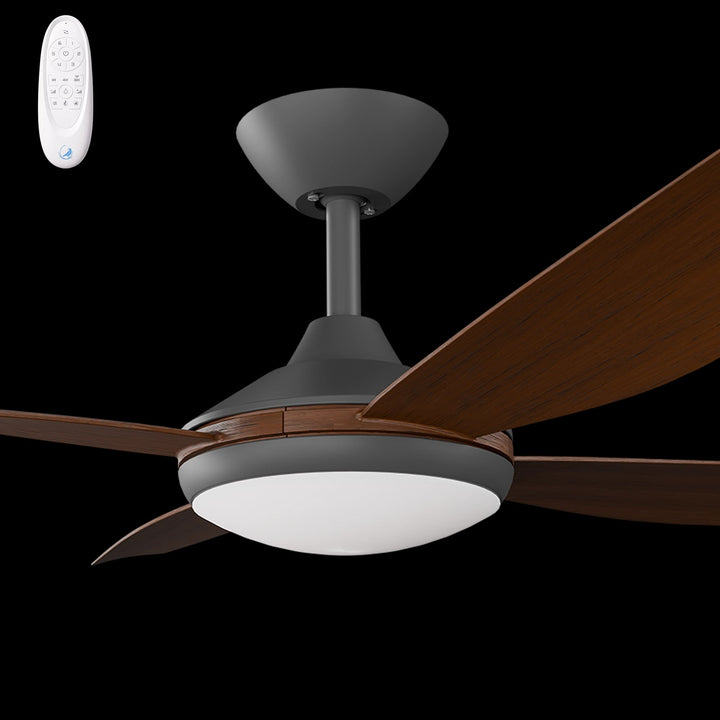 Calibo Vanga 48" DC Smart Ceiling Fan with LED Light and Remote Control | Black and Koa