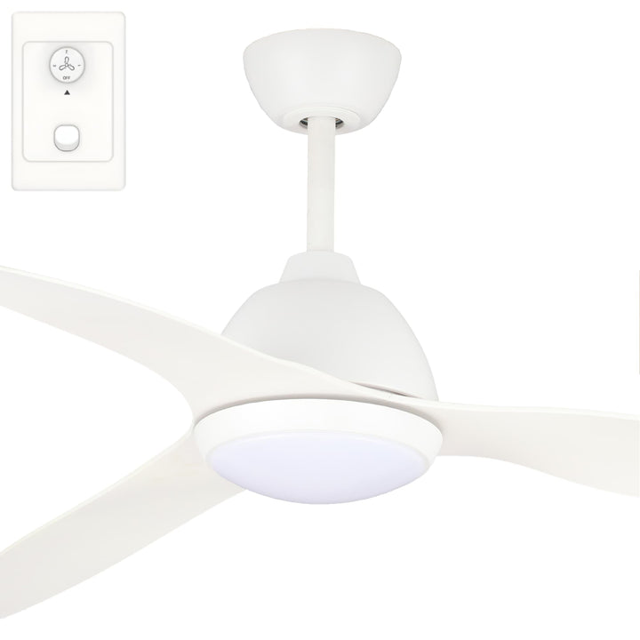 Fanco Breeze 48" AC Ceiling Fan with LED Light and Wall Control | White