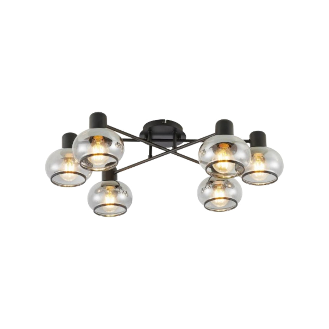 Telbix Marbell 6 Light Close to Ceiling (CTC) Light | Black