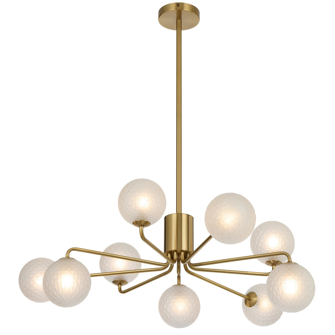 Telbix Antique Gold Felton 9 Light Pendant | Frost Tear