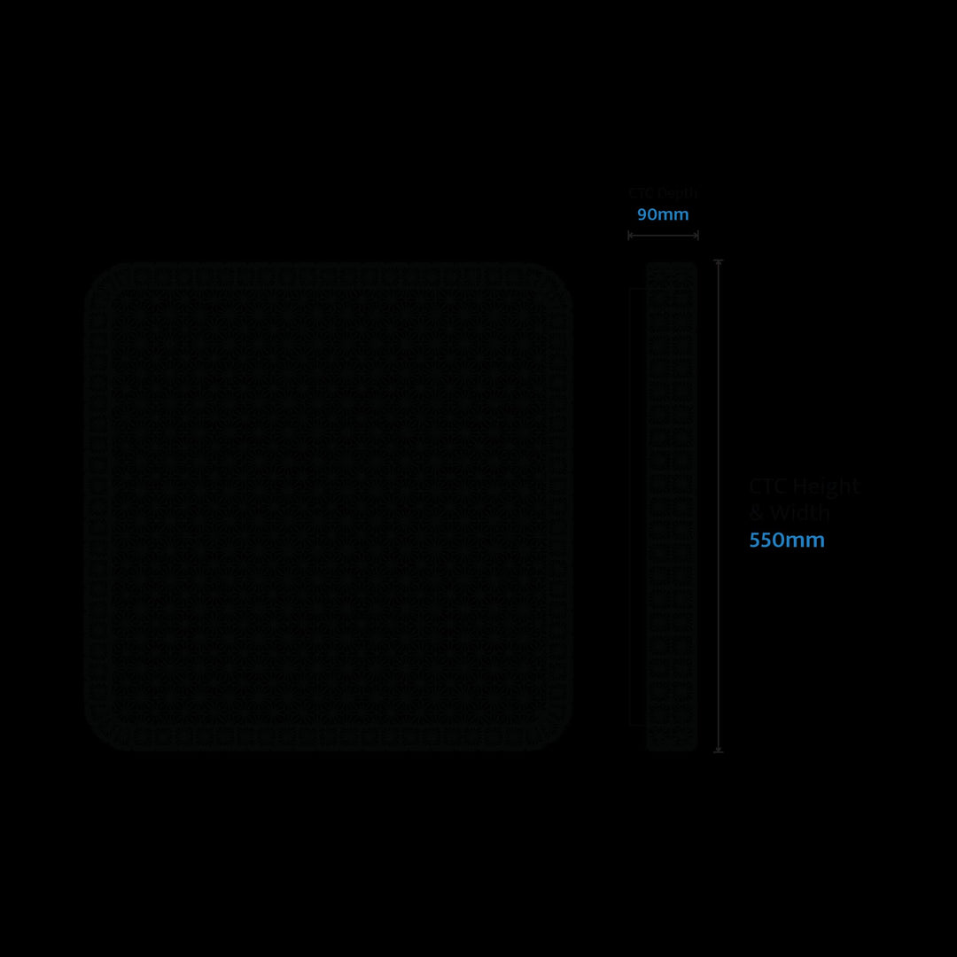 Calibo Gleam Crystalline 550mm Square LED CTC Light | Gold