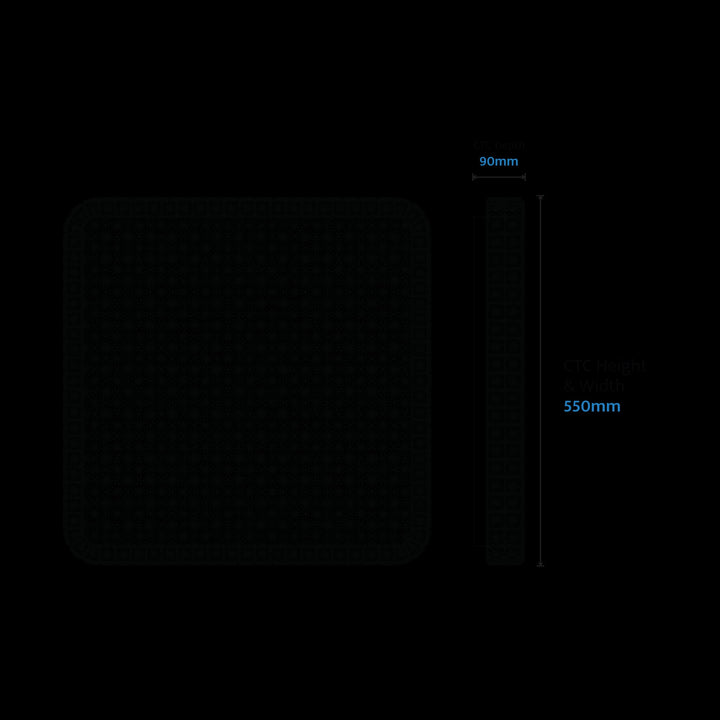 Calibo Gleam Crystalline 550mm Square LED CTC Light | Gold