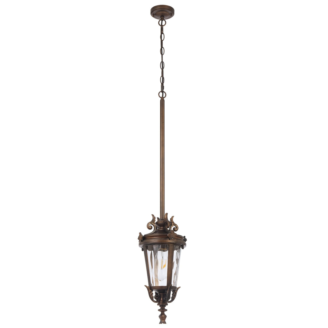 Telbix Pedral Classic Outdoor Lantern Pendant with Textured Glass and Multiple Suspension | Bronze