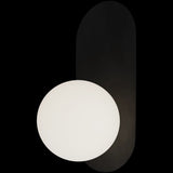 Calibo Crest Alabaster Glass 140mm Orb Wall Light Oval Plate 320mm | Black