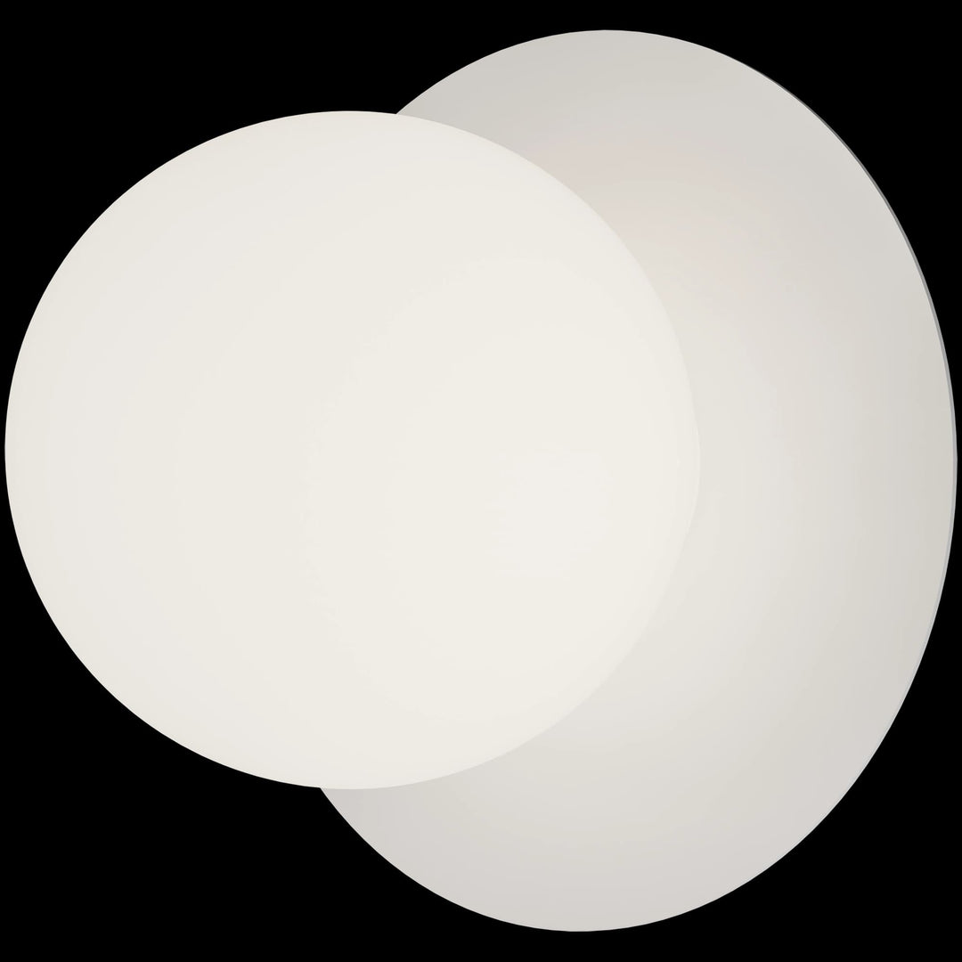 Calibo Crest Opal Glass 140mm Orb Wall Light Round Plate 200mm | White