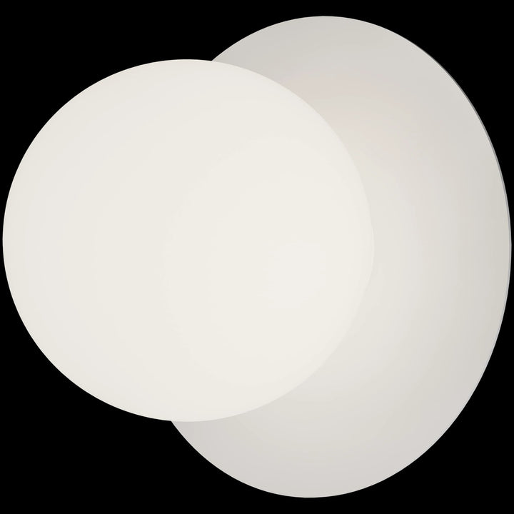 Calibo Crest Opal Glass 140mm Orb Wall Light Round Plate 200mm | White