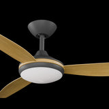 Calibo Condor 52" DC Smart Ceiling Fan with LED Light and Remote Control | Black and Bamboo