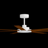 Calibo Alula 80" (2032mm) 7 Blade Indoor/Outdoor DC Ceiling Fan & Remote | White & Koa