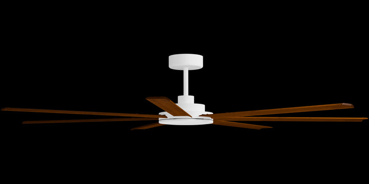 Calibo Alula 80" (2032mm) 7 Blade Indoor/Outdoor DC Ceiling Fan & Remote | White & Koa