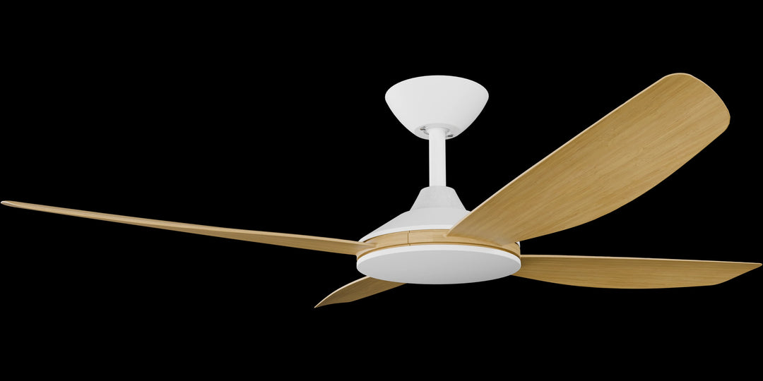 Calibo Vanga 48" DC Smart Ceiling Fan with Remote Control | White and Bamboo
