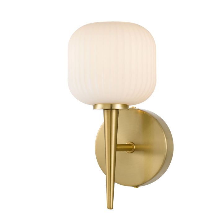 Telbix Bobo Ribbed Barrel Glass Wall Light | Antique Gold
